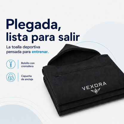 Vexora — Asciugamano sportivo con cappuccio
