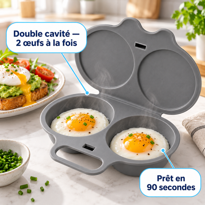 Double cavité, 2 œufs à la fois, prêt en 90 secondes