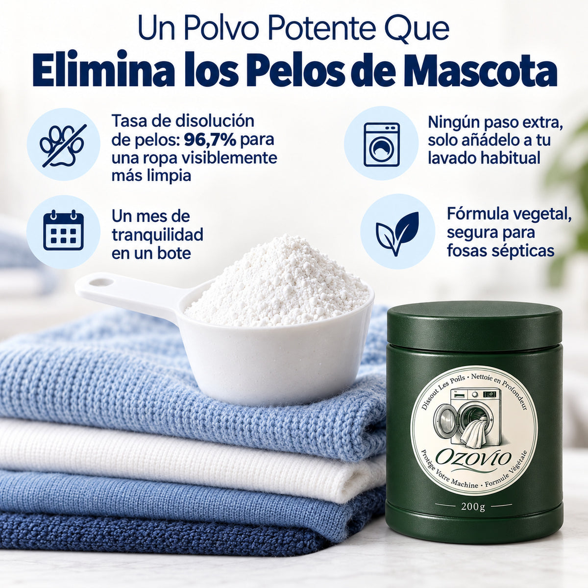 Un polvo potente que elimina los pelos
